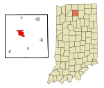 Marshall County Indiana Incorporated and Unincorporated areas Plymouth Highlighted